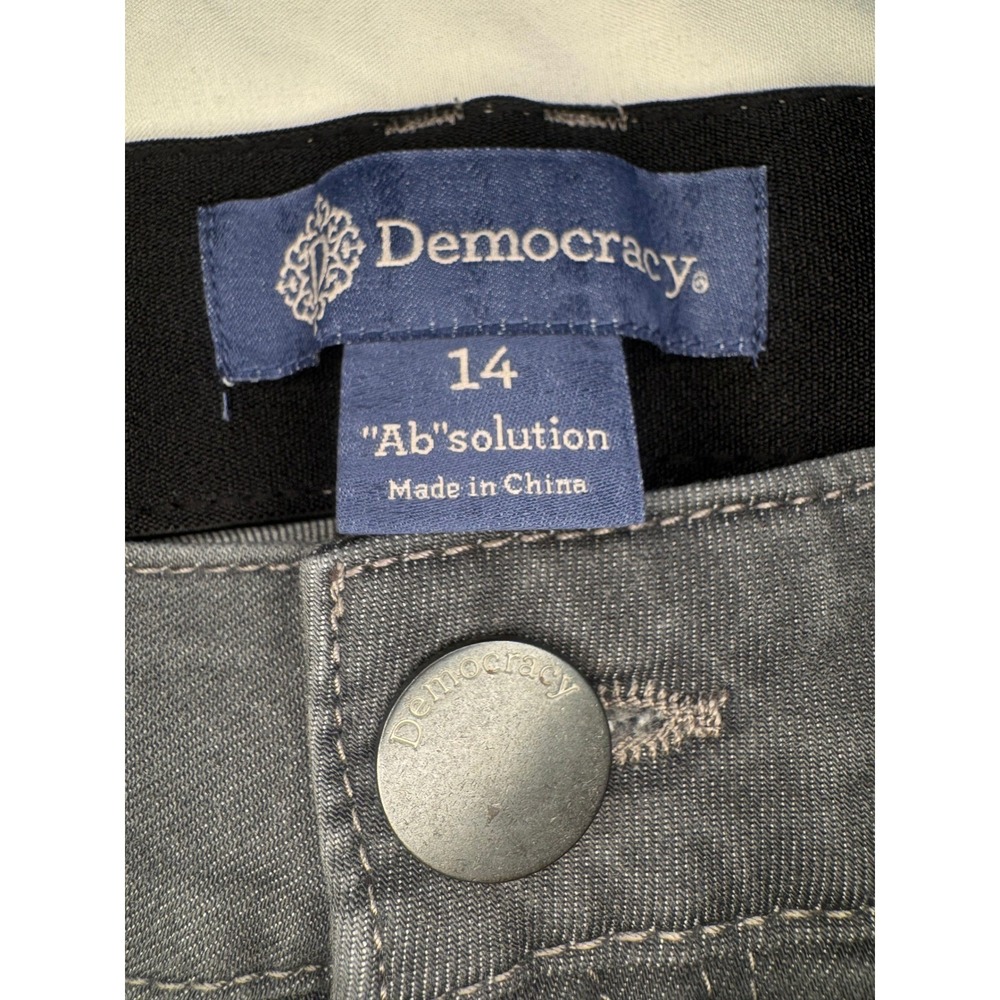 Democracy Ab solution Skinny Jeans Womens 14‎ Grey Faded Stretch Denim Pants - Picture 5 of 5